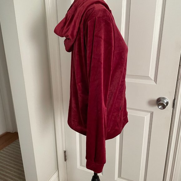 MessBebe Sportswear Women's Full-Zip Hoodie Size L Extra Large Red Wine - Picture 6 of 13